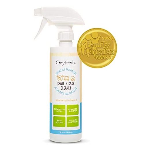 Oxyfresh Crate & Cage Cleaner – Unscented Cage Cleaner for Small Animals & Birds – Non-Toxic Cleaner and Pet Odor Neutralizer in One. 16 oz Spray.