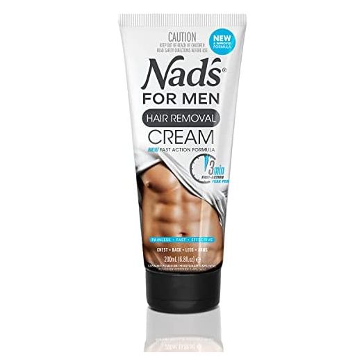 Nad's for Men Hair Removal Cream, Soothing Depilatory Cream For Unwanted Coarse Male Body Hair, 6.8 Oz