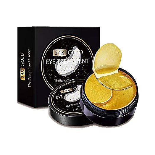24k Gold Eye Masks-with Collagen Under Eye Patches, Dark Circles Under Eye Gel Treatment Masks, Under Eye Pads For Puffy Eyes,Under Eye Bags ,Anti-Wrinkle, Moisturizing Improves Elasticity 30 PAIRS