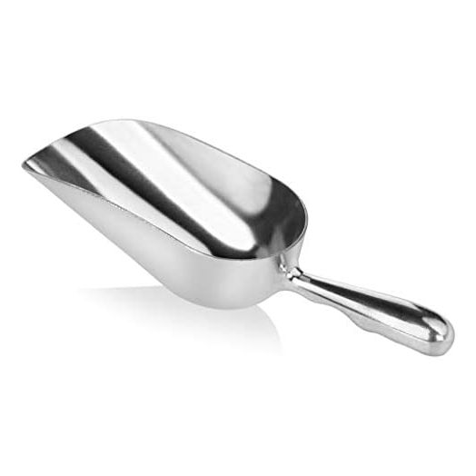 New Star Foodservice 34509 One-Piece Cast Aluminum Round Bottom Bar Ice Flour Utility Scoop, 5-Ounce, Silver (Hand Wash Only)