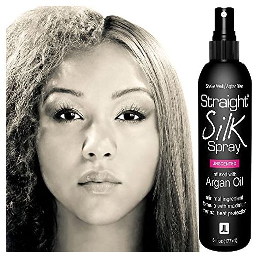JuniorLabs Straight Silk Spray with Moroccan Argan Oil, Heat Protectant up to 450°F