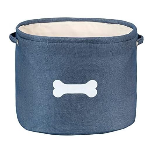 Park Life Designs - Dog Toy Storage for All Pets, Including Cats, Puppies, and Kittens (Capri, Blue, White Bone)