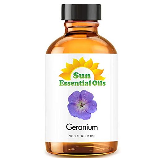 Sun Essential Oils 4oz, Geranium Essential Oil, 4 Fluid Ounces
