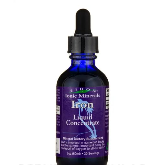 Eidon Ionic Minerals Liquid Iron - 2 oz (60 ml) Concentrate (Glass Bottle)