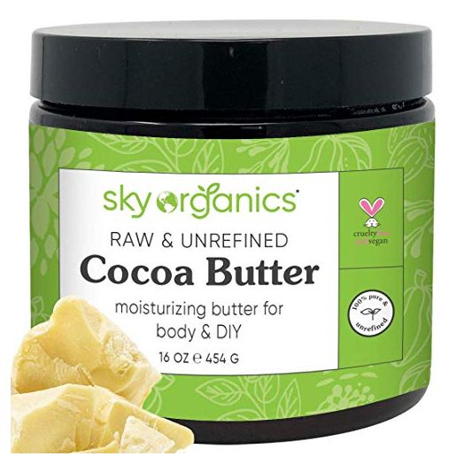 Sky Organics Cocoa Butter for Body, 100% Raw and Unrefined to Heal, Soften & Even Tone, 16 Oz.