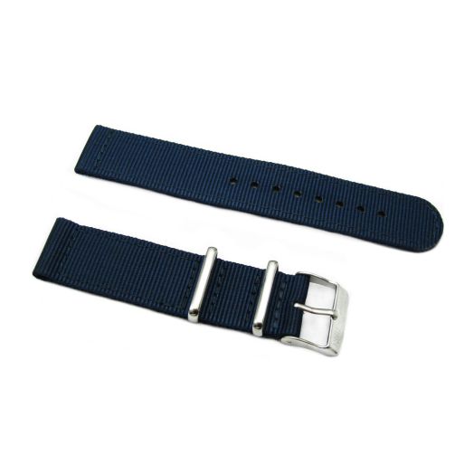 HNS Watch Straps -Choice of Color & Width (18mm, 20mm, 22mm, 24mm) - 2 Piece Ballistic Nylon Premium Watch Straps (20mm, Navy)