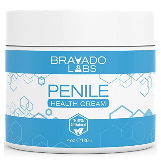 Bravado Labs Premium Penile Health Cream - 100% Natural Moisturizing Lotion to Increase Sensitivity for Men. Relief Cream for Chafing, Itching, Cracking, Redness, Dryness, and Tenderness (4oz) | Bravado Labs