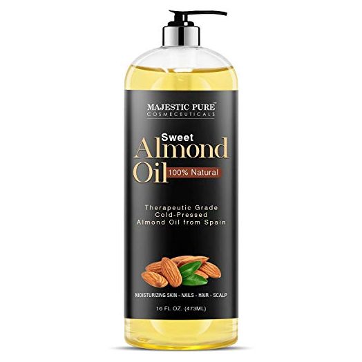 Majestic Pure Sweet Almond Oil, Triple A Grade Quality, Pure and Natural from Spain, Cold Pressed, (Packaging May Vary) - 16 fl. Oz