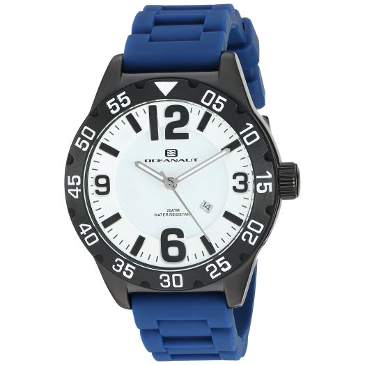 Oceanaut Men's 'Aqua One' Quartz Stainless Steel and Silicone Watch, Color:Blue (Model: OC2714)