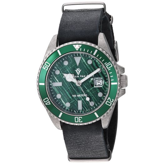 Men's CV5202B Montego Vintage Analog Display Quartz Black Watch