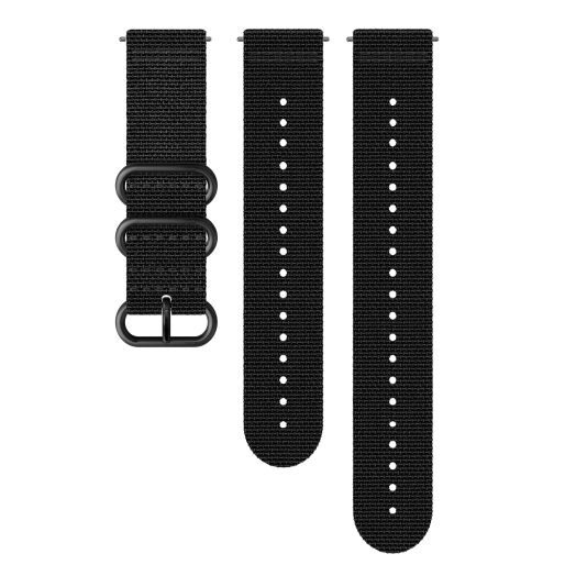 Suunto SS050228000 Original Watch Strap for All Spartan Sport WRH 9 Watches, Textile, Length: 24.4 cm, Width: 24 mm, Includes Pins for Attaching the Strap, Black/Black