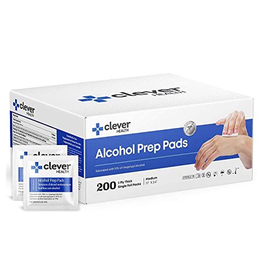 Alcohol Prep Pads | Medium 2-Ply - 200 Alcohol Wipes, individually wrapped Cotton Swabs | Disposable | Sterile, Saturated With 70% Alcohol