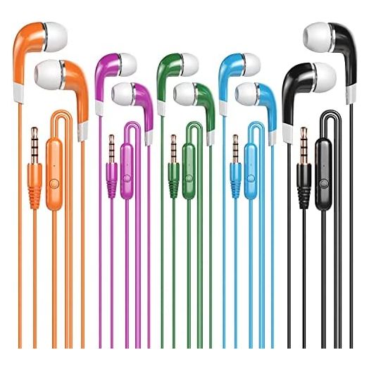 Kids Earbuds with Microphone 30 Pack, SP Soundpretty Bulk Earphones Headphones with Microphone Stereo Disposable Earbuds for Kids Students Classroom Schools