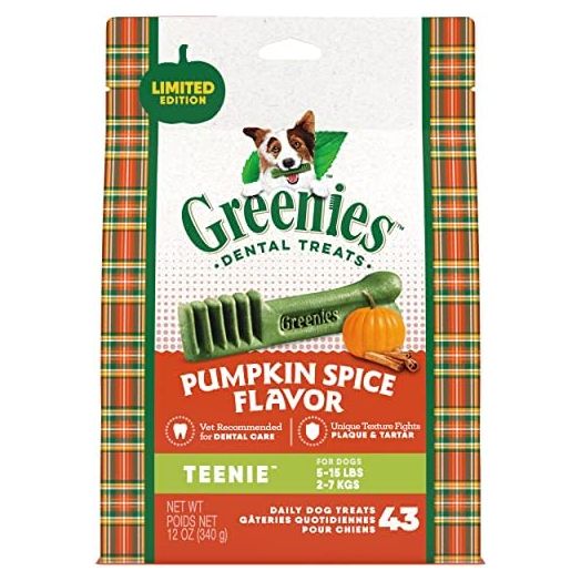 GREENIES Pumpkin Spice Flavor Natural Dental Dog Treats, All bone sizes
