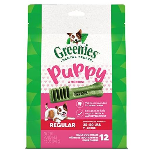 GREENIES Puppy 6+ Months Natural Dental Dog Treats, 12 oz. Pack