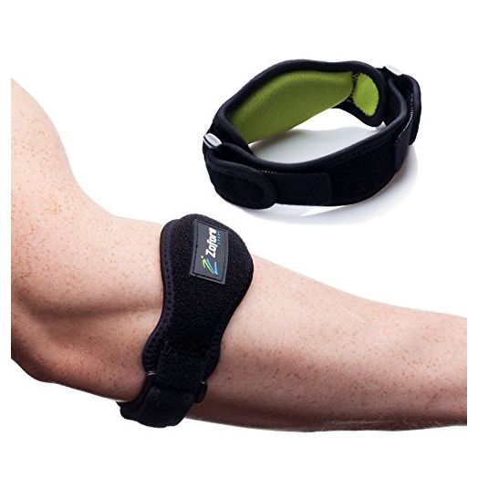 Tennis Elbow Brace With Compression Pad (2-Count), Effective Pain Relief for Tennis & Golfer’s Elbow for Men & Women