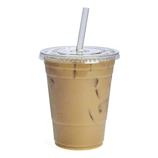 [50 Count] 16 oz. Plastic Cups With Flat Lids