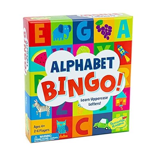 Peaceable Kingdom Alphabet Bingo! Letter Learning Board Game for Kids