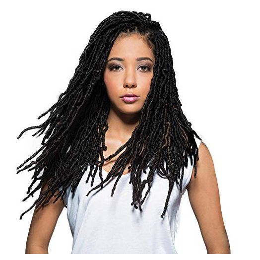 Bobbi Boss Synthetic Hair Crochet Braids African Roots Braid Collection Nu Locs 18", 1B (4 Pack)