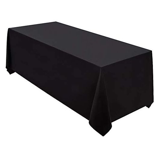 Surmente Tablecloth 90 x 132-Inch Rectangular Polyester Table Cloth for Weddings, Banquets, or Restaurants (Black) …