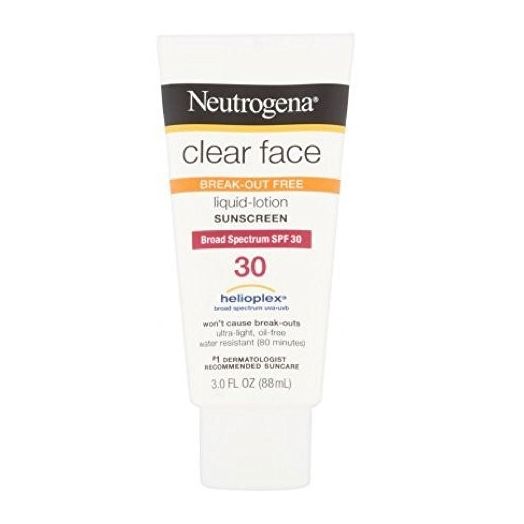 Neutrogena Clear Face Liquid Lotion Sunscreen For Acne-Prone Skin, Broad Spectrum Spf 30, 3 Fl. Oz.