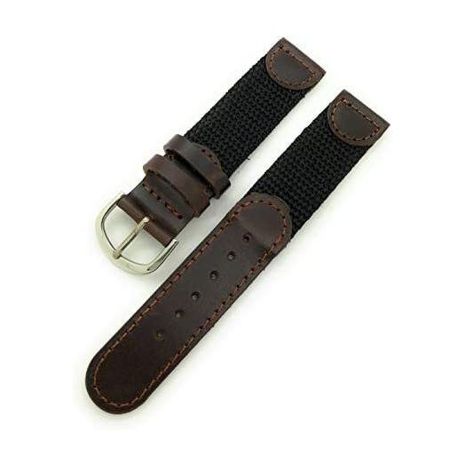 18mm Canvas Nylon Leather Watch Band Swiss Army Style