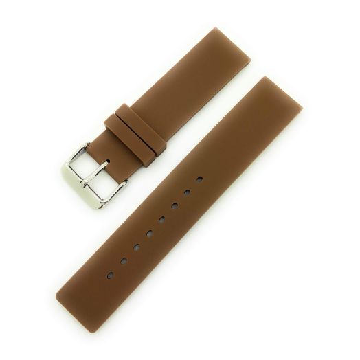 20mm Smooth Soft Rubber Silicone Watch Band