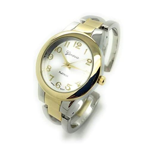 Ladies Round Elegant Simple Casual Metal Bangle Cuff Fashion Watch Easy Reader Dial