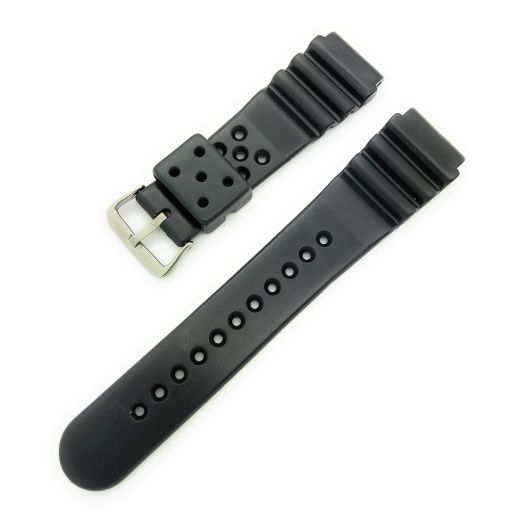 22mm Black Rubber Watch Band