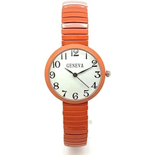 Ladies 28mm Small Case Easy Read Numbers Stretch Elastic Band Fashion Watch