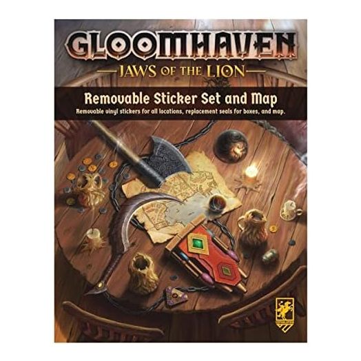 Gloomhaven Cephalofair Games: Jaws of The Lion Removable Sticker Set & Map