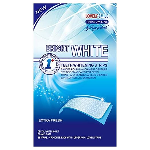 Lovely Smile Teeth Whitening Strips, 28 Express White Strips, White Teeth in 1 Hour, No Slip and No Sensitivity
