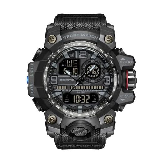 KXAITO Men's Watches Sports Outdoor Waterproof Military Watch Date Multi Function Tactics LED Face Alarm Stopwatch for Men 3133