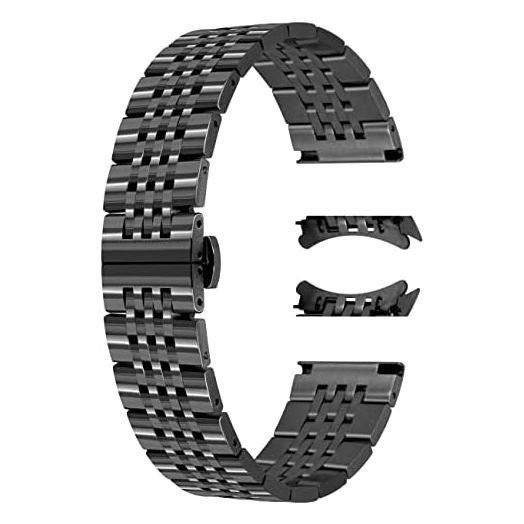 Polished Tapered Watch Strap Solid Curved & Straight Ends Stainless Steel Watch Band Strap for Men Women Metal Watch Bracelet Two Tone Gold, Rose Gold, Silver, Black 20mm 22mm