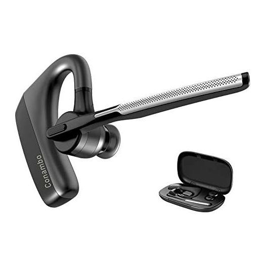 CONAMBO Bluetooth Headset V5.1, 16 Hrs HD Talktime CVC8.0 Dual Mic Noise Cancelling Hands Free Bluetooth Earpiece for Cell Phone iPhone Android Driving Business Office