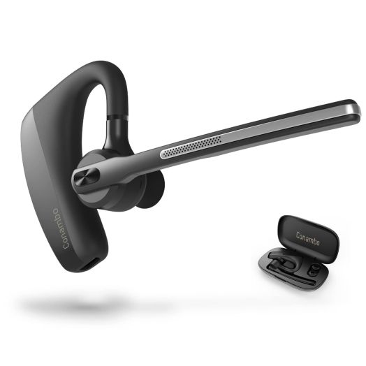 Conambo 2024 Upgraded K10C Bluetooth Headset V5.2, Wireless Headset with CVC8.0 Dual Mic Noise Cancelling 16Hrs Talking Single Ear Bluetooth Earpiece for iPhone Android Cell Phone Trucker Office Work