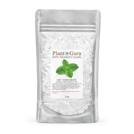 Plant Guru Menthol Crystals 2 oz. Mentha Arvensis 100% Pure Natural USP Food Grade
