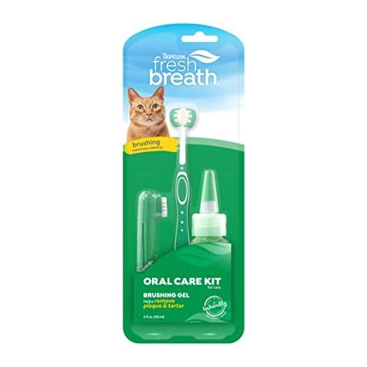 Fresh Breath by TropiClean Oral Care Kit for Cats, 2oz