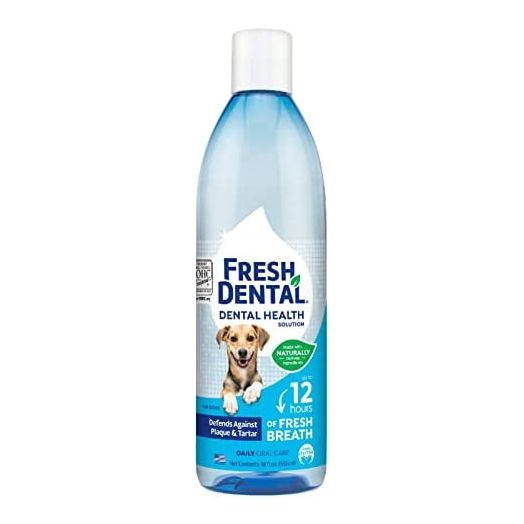 Naturel Promise Fresh Dental Water Additive - Dental Health Solution for Dogs - Easy to Use - Helps Clean Teeth - Freshens Breath Up to 12 Hours - No Brushing Required - 18 Fl Oz, 1 Pack