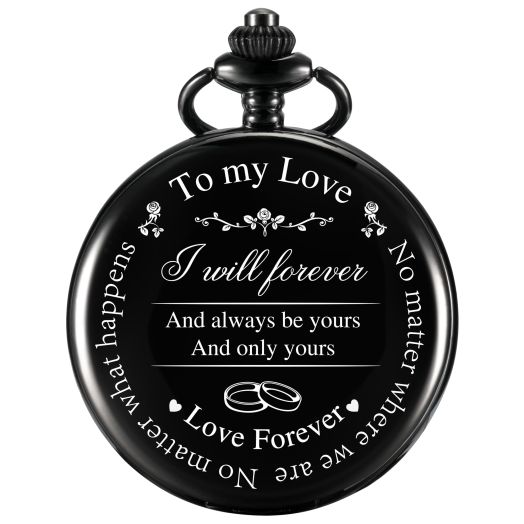 Pangda Pocket Watch to Husband Wife Boyfriend Girlfriend, Engraved to My Love Pocket Watch - No Matter Where We are, No Matter What Happens, Love Forever