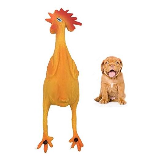 Rubber Chicken Dog Toys - Natural Rubber (Latex) - Small Breeds Puppies Lead-Free Chemical-Free - Complies with Same Safety Standards as Baby Toys - Soft Unstuffed Squeaky (Small)