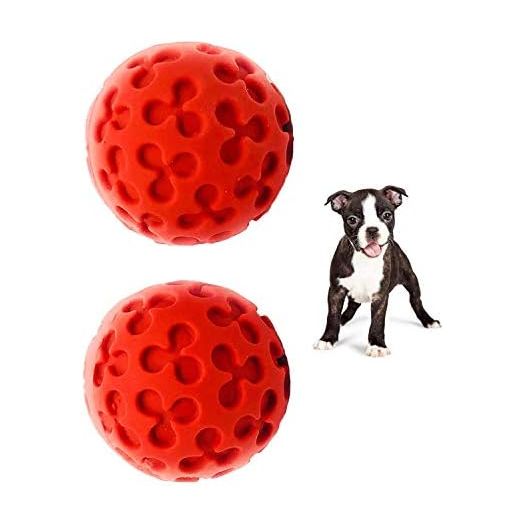 Small Ball Dog Toy - 100% Natural Rubber (Latex) - Soft Squeaky Dog Toy - Small Breeds Puppies - Indoor Play - Complies with Same Safety Standards as Baby Toys - Small (2.35") - Set of 2