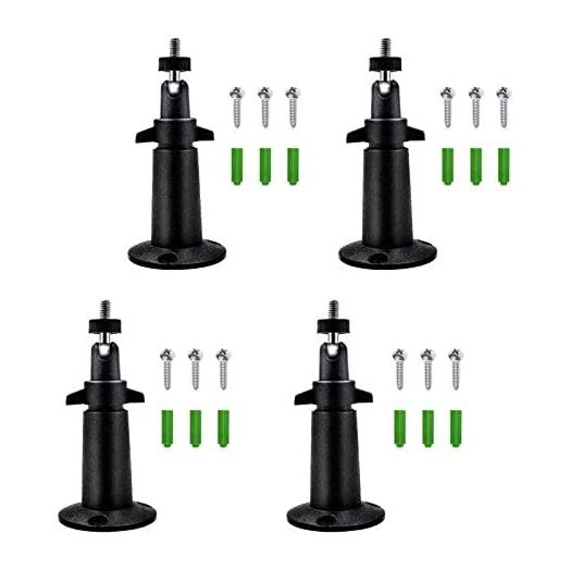 Adjustable Security Metal Wall Mount Indoor/Outdoor Aluminium Alloy Camera Mount for Arlo, Arlo Pro, Arlo Pro 2, Arlo Pro 3, Arlo Ultra Surveillance Camera (4 Pack, Black)