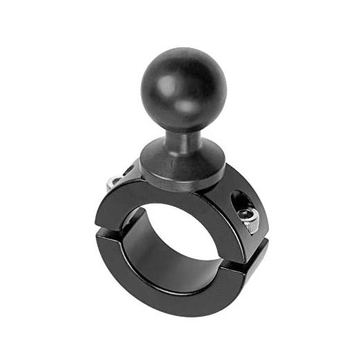Motorcycle bar Mount with 1" Ball. Metal Construction with Rubberized Coating on Ball. Compatible with RAM and 1" Ball Systems from Arkon, iBolt and More. Tackform Enterprise Series.
