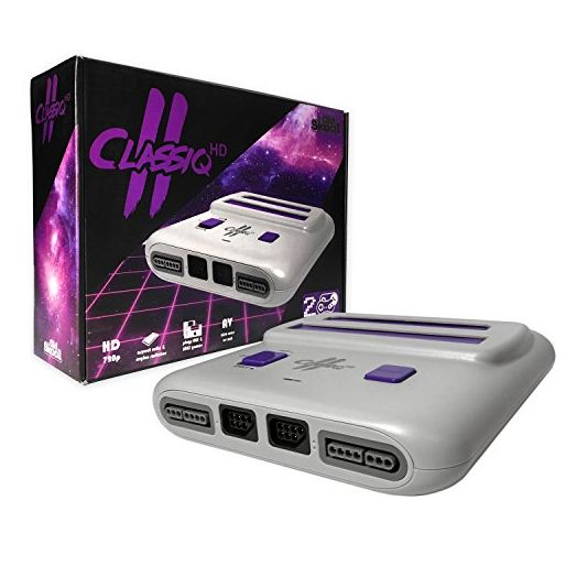 Old Skool Classiq 2 HD 720p Twin Video Game System, Grey/Purple Compatible with SNES/NES Nintendo and Super Nintendo cartridges