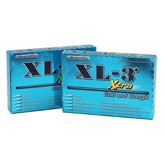 XL-3 Xtra Cold & Cough, Helps Relieve Cough and Cold Symptoms, 2-Pack, Boxes