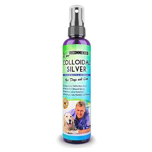 Vet Recommended - Colloidal Silver for Dogs & Cats - (4oz/120ml) - Colloidal Silver Spray That Works as Natural Hot Spot Solution - Made in USA