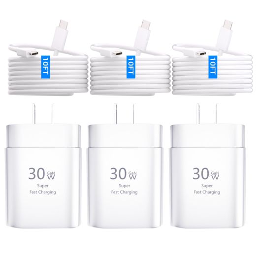 iPhone 15 Charger Fast Charging,30W USB C iPhone 15 Pro Max Charger Block &10FT Long Type C Cable Cord for iPhone 15/15 Pro Max/15 Pro/15 Plus/iPad Pro 12.9/11 inch,Samsung Galaxy S24 Ultra Plus
