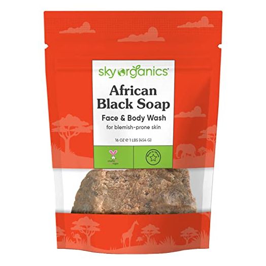 Sky Organics African Black Soap Bar for Body to Cleanse, Soothe & Refresh, 16 Oz