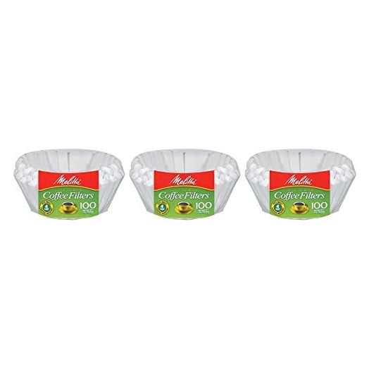 Melitta Junior Basket Coffee Filters White 100 Count (3 Pack)